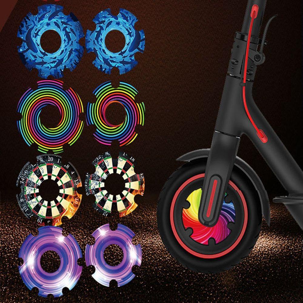 Bộ 2 Miếng Dán Bánh Xe Trước Bằng PVC Chống Thấm Nước Cho Xiaomi M365 / 1s / pro2