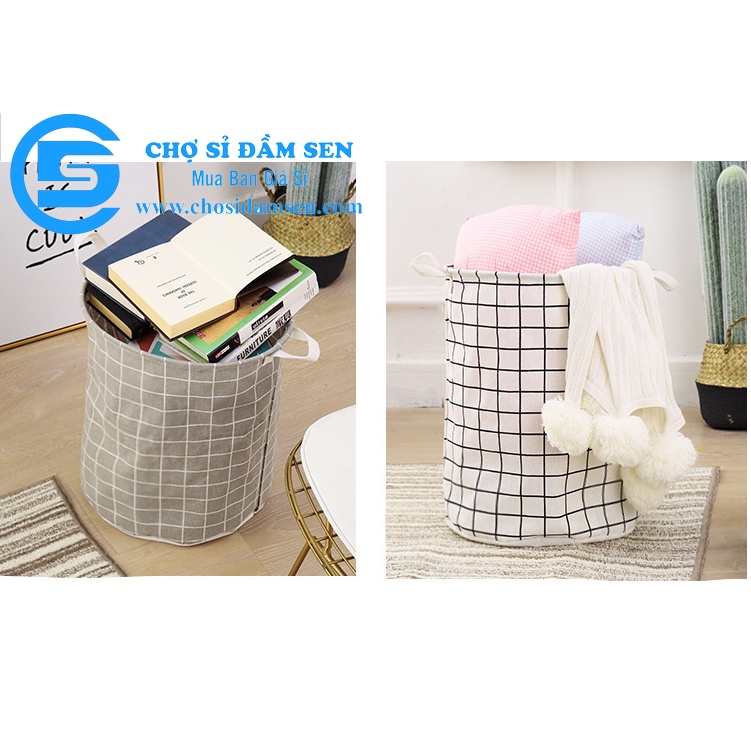 Giỏ vải, Sọt, Túi đựng quần áo chăn màn vải canvas không thấm nước G284-GioQAcaro