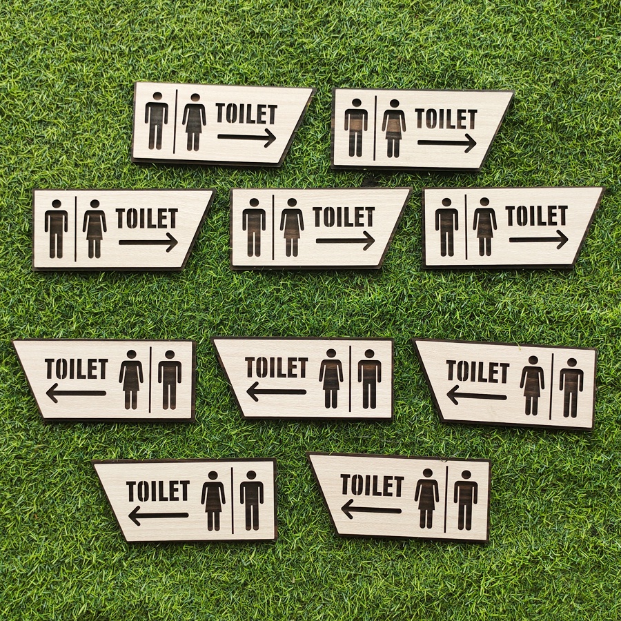 Bảng toilet gỗ treo nhà vệ sinh - Bảng chỉ dẫn toilet nam nữ chất lượng