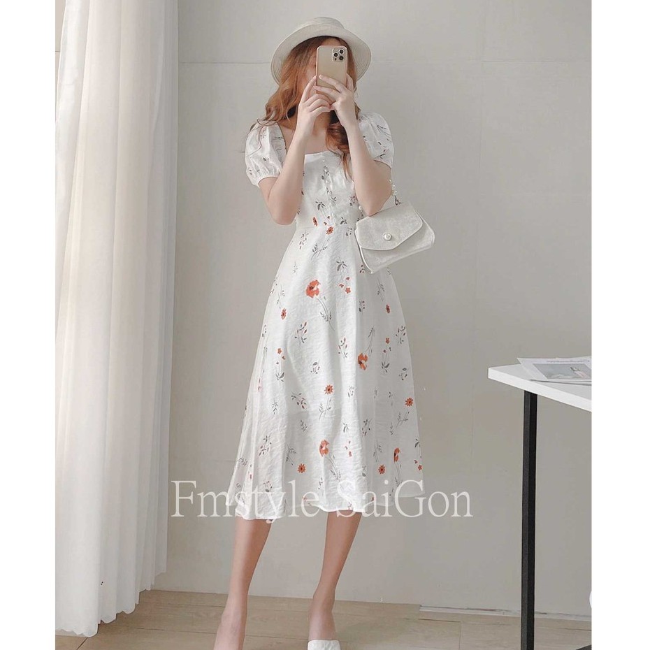 Đầm tay phồng phối nút ngọc có lót ullzang thời trang nữ FMStyle SaiGon 21VD06Y010901 | BigBuy360 - bigbuy360.vn
