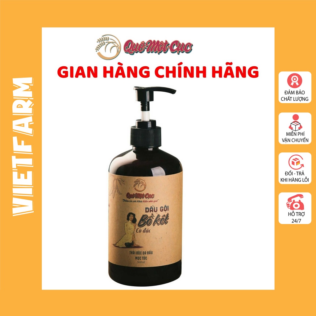 Dầu gội đầu Bồ Kết Cô Đặc hiệu Quê Một Cục No1 trị gàu,rụng (handmade)