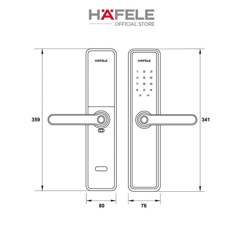 Khóa điện tử Hafele DL7600 - 91220237 màu đen