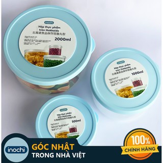 Bộ 3 hộp nhựa đựng thực phẩm Hokkaido Nhật - Chữ Nhật đựng đồ ăn, thức ăn trong ngăn đá tủ lạnh, bảo quản thực phẩm tươi