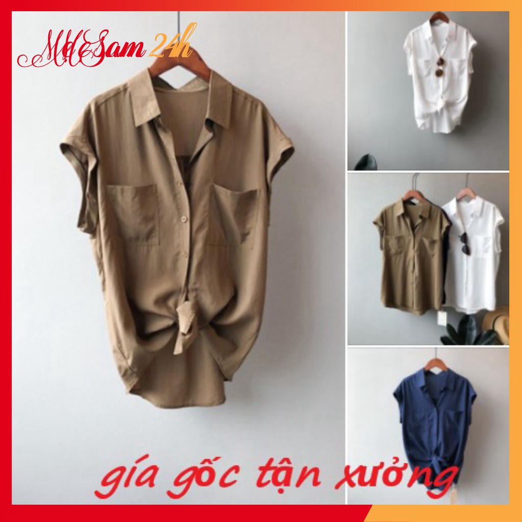 Áo sơ mi đũi nữ tay ngắn Mẹ Sam 24h áo kiểu bigsize, chất liệu mềm mát, form trẻ trung phá cách SMH.33 | BigBuy360 - bigbuy360.vn