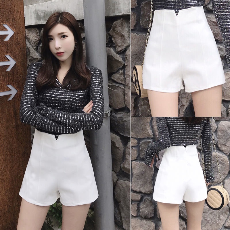 Quần Short Nữ Lưng Cao Ống Rộng Thời Trang