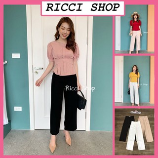 Áo CỘC tay bồng,xếp ly trước,kéo khóa sau Riccishop_A182