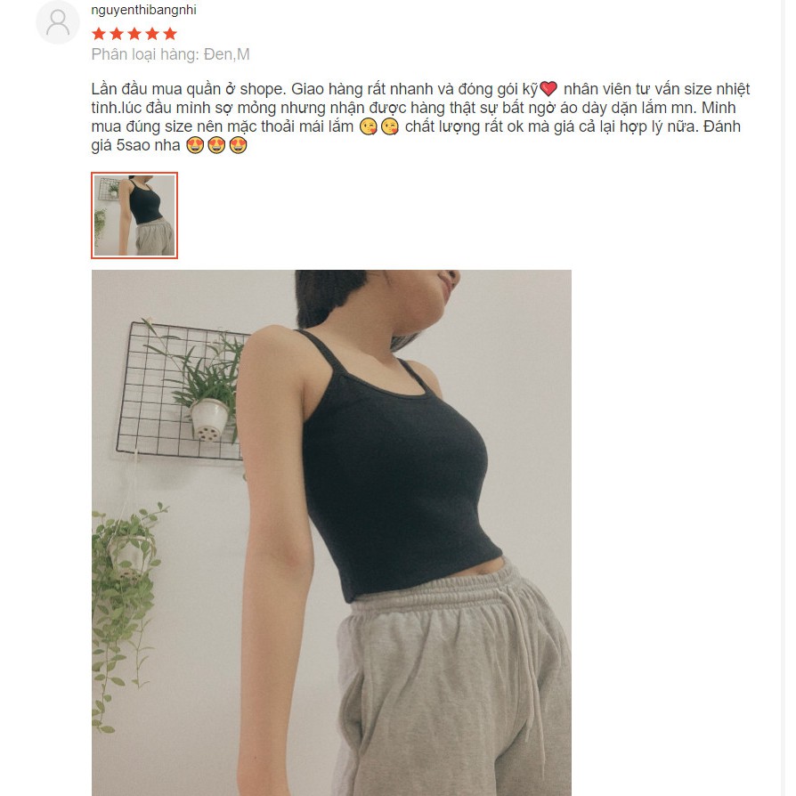 [Mã WARN10 giảm 10k đơn 50k] Áo Croptop 2 Dây Ulzzang (ẢNH THẬT) | BigBuy360 - bigbuy360.vn