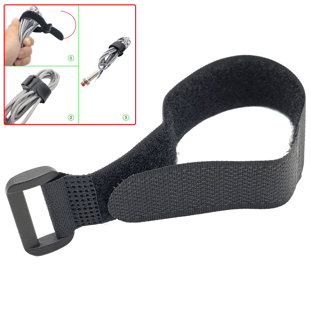Dây dán Velcro khóa nhựa buộc gọn dây điện dây cáp, dây gai quấn cáp