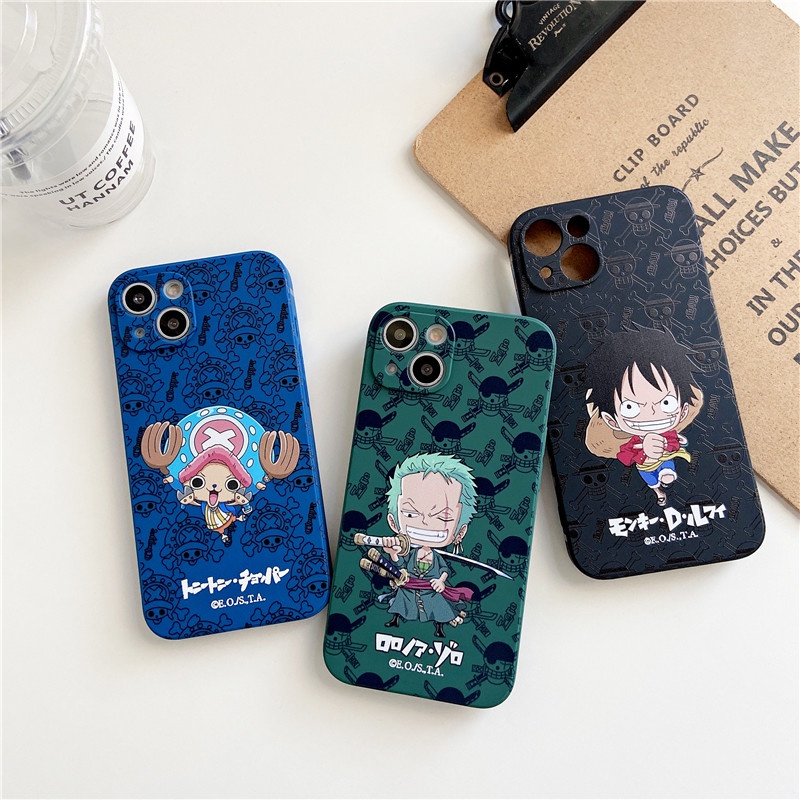 Ốp Điện Thoại Silicon Mềm Chống Sốc Hình Hoạt Hình One Piece Luffy Zoro Cho iPhone 13 pro max 11 12 pro max x xs max xr 7 8 plus 6 6s