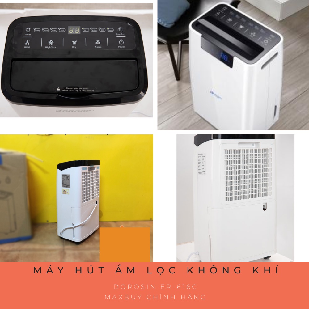 Máy hút ẩm không khí lọc kháng khuẩn Dorosin gia dụng phòng ngủ 20-30 m2 công suất 18 lít/ngày ER-618 bảo hành 2 năm