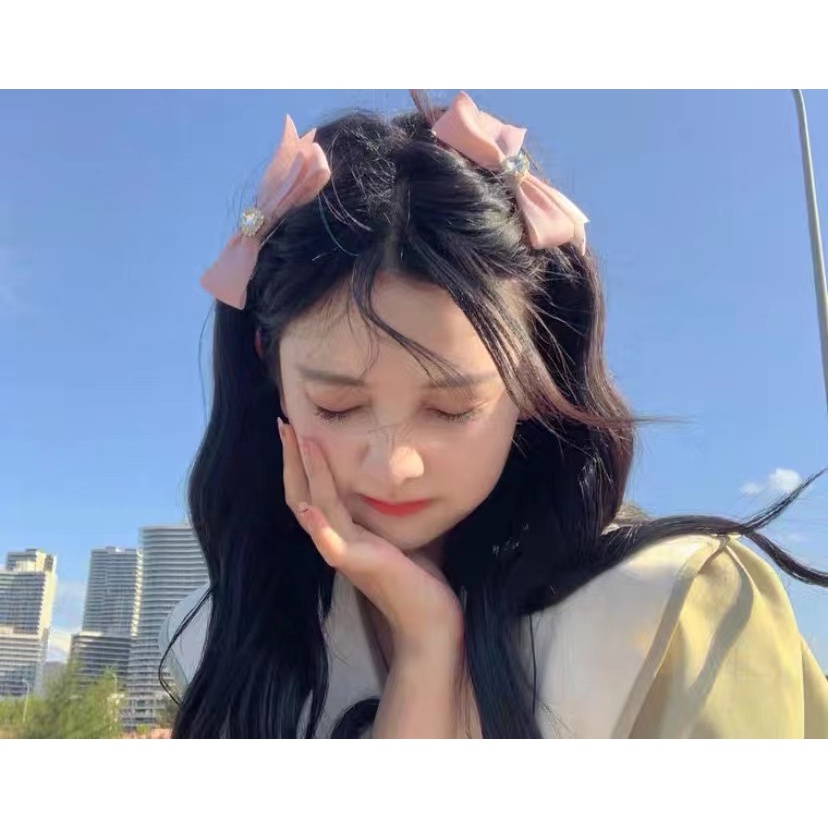 Kẹp Tóc Hình Nơ Đính Đá Lấp Lánh Thời Trang Cho Nữ