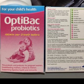 Men Vi Sinh Optibac Hồng Trị Táo Bón cho trẻ từ sơ sinh, bà bầu