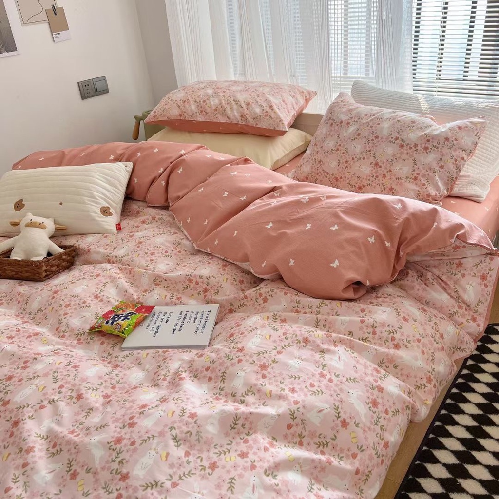 Chăn ga gối 4 món 100% cotton living nhập khẩu cao cấp, đủ mọi kích thước