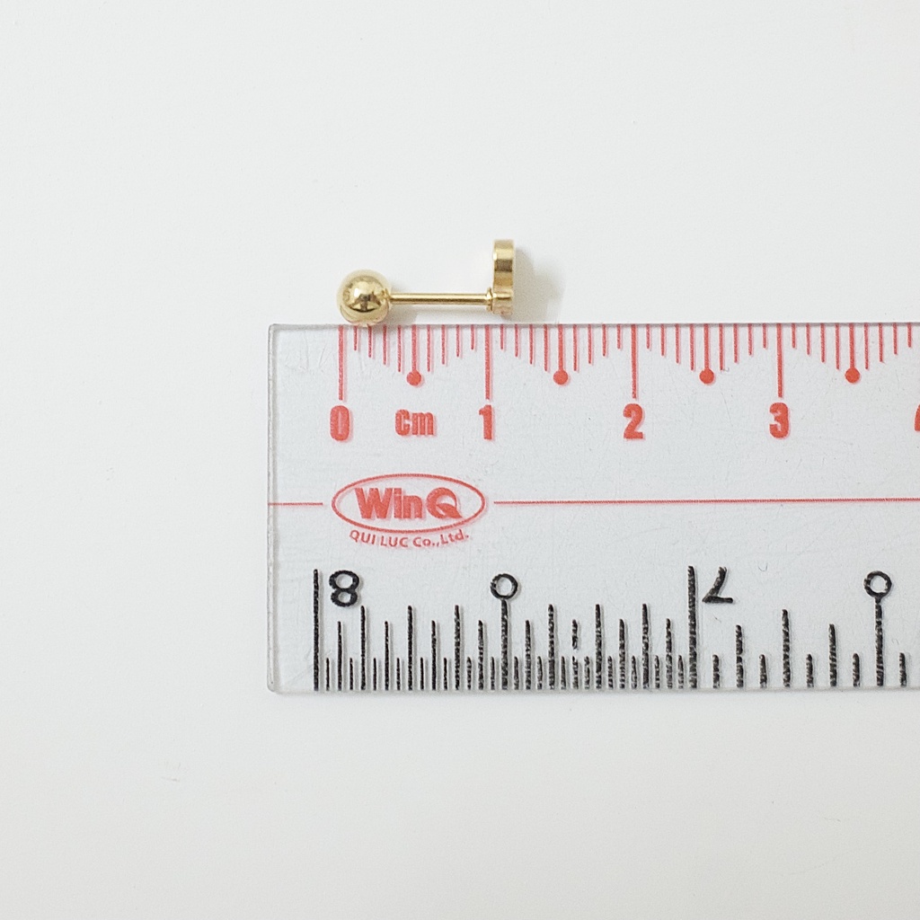 [1 Chiếc] Khuyên Tai Titan Unisex Cherry Màu Vàng Đuôi Bi Không Gỉ Sét Không Ngứa Bông Tai Julies Box 66