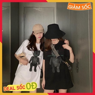 Áo thun nam nữ form rộng Gấu Hilashopm , áo phông unisex tay lỡ oversize chất cotton siêu xinh