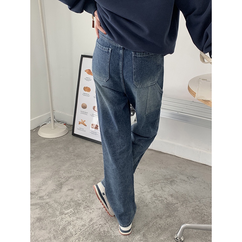 Quần Jean nữ Ống rộng Lưng cao Quần bò Cao cấp thiết kế Cao cấp Form rộng Hàn Quốc Ulzzang Thời trang