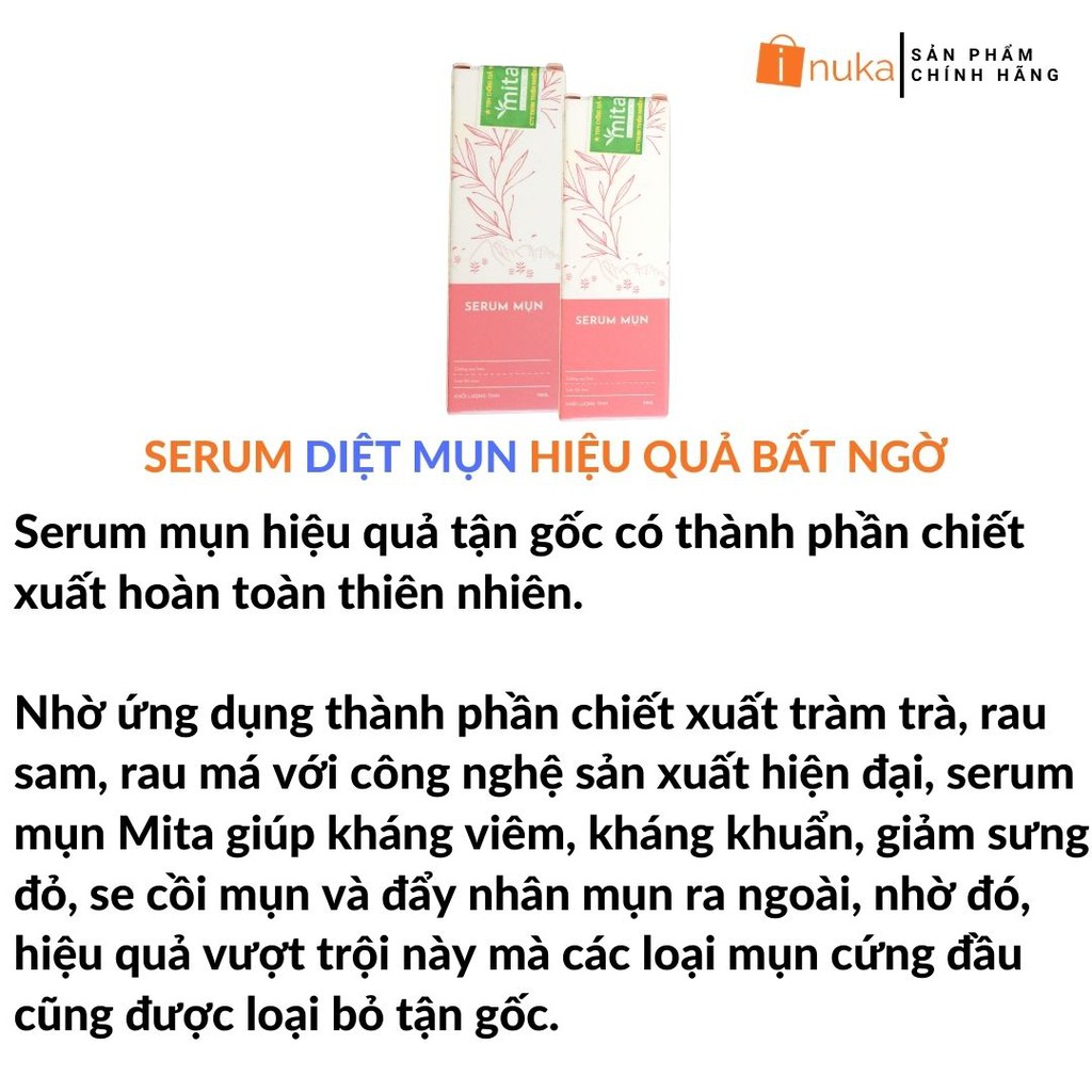 [Hiệu Quả Nhanh] Serum mụn giảm mụn giảm thâm ngừa mụn phục hồi sáng da MITA (5ml-10ml). | BigBuy360 - bigbuy360.vn