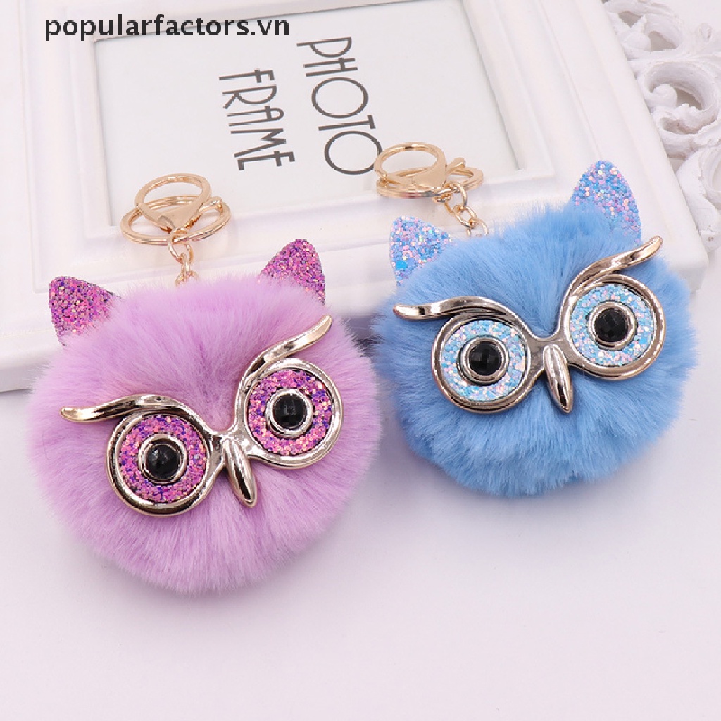 [Phổ Biến] Móc Khóa Hình Cú Mèo Lông Thỏ Nhân Tạo Dễ Thương Cho Nữ [VN]