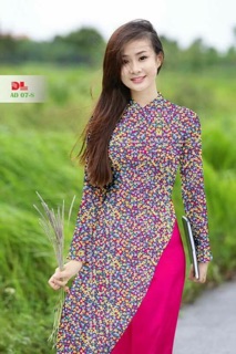 Vải áo dài in hoa nhí