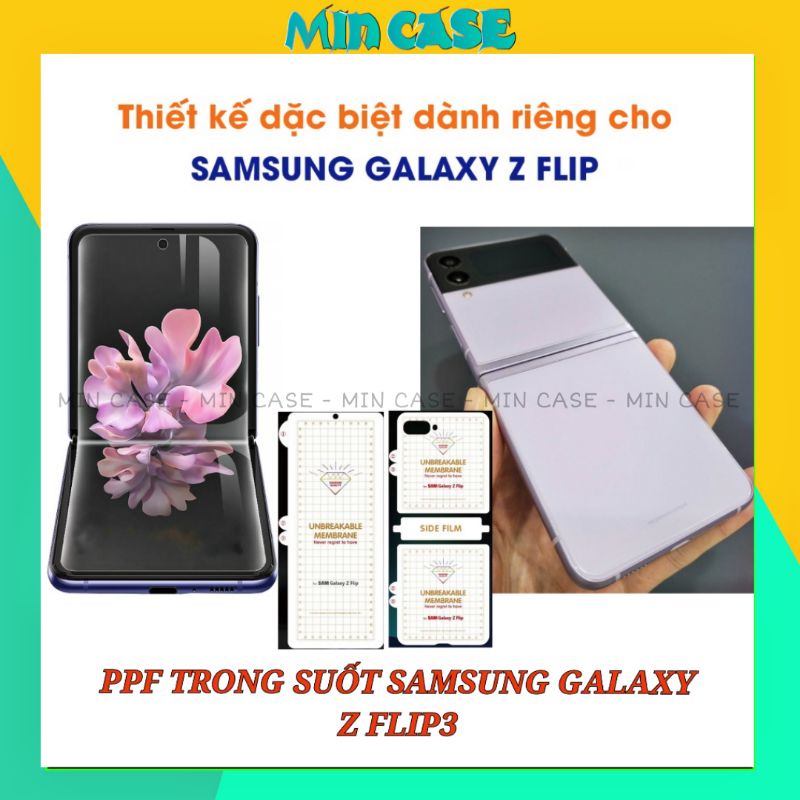 Miếng Dán PPF Trong Suốt Cho Samsung Galaxy Z Flip3 - Mặt Trước Và Sau - Phục Hồi Trầy Xước