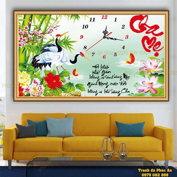 Tranh đính đá cha mẹ