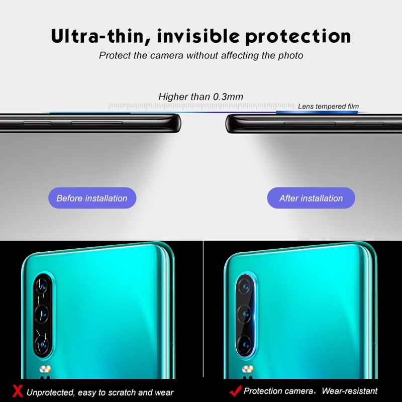 Kính cường lực bảo vệ camera cho điện thoại Huawei p30 Honor 8X mate20 Y5 Y6 Y7 Pro y9