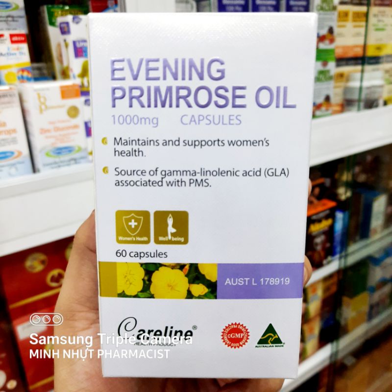 Tinh dầu hoa anh thảo Úc CARELINE EVENING PRIMROSE OIL 1.000MG