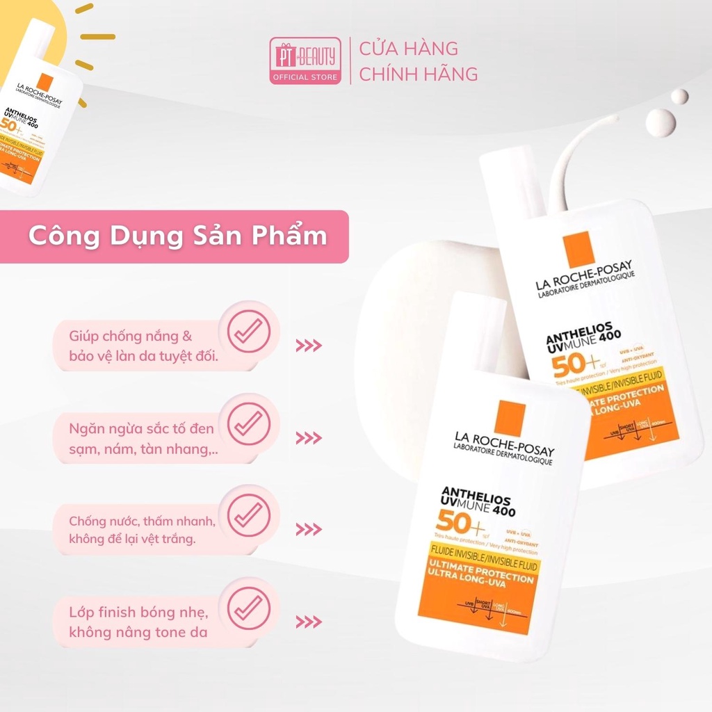 Kem Chống Nắng Dạng Sữa La Roche-Posay Anthelios UVMune 400 Invisible Fluid SPF50+ 50ml