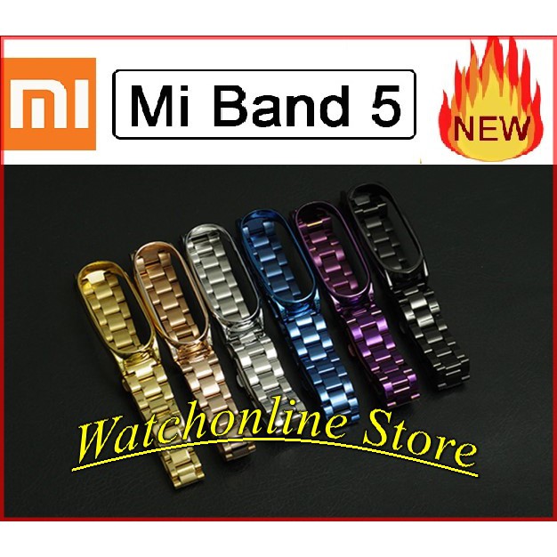 Dây đeo kim loại mắt khúc dành cho Xiaomi Miband 5 / Miband 5