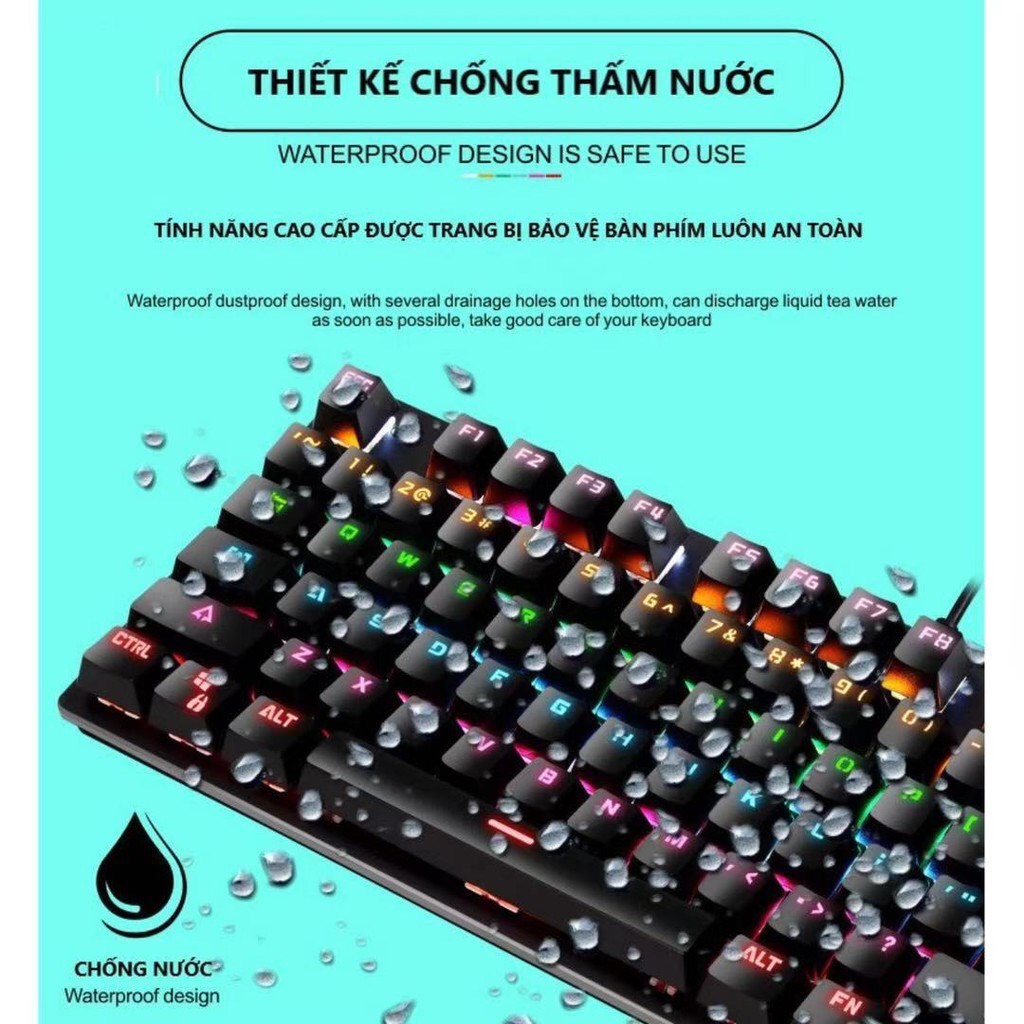 BÀN PHÍM CƠ MÁY TÍNH K550 PRO - LED RGB 10 CHẾ ĐỘ TỰ ĐỔI MÀU
