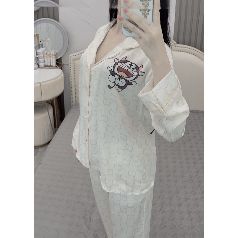 Bộ Pyjama Dài Tay Lụa Latin Nhiều Mẫu Xinh Sam Luxury 1 - Awi Sleepwear