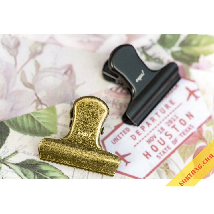 Kẹp giấy phong cách cổ điển kim loại kiểu dáng độc đáo K04 VPP Tuệ Minh