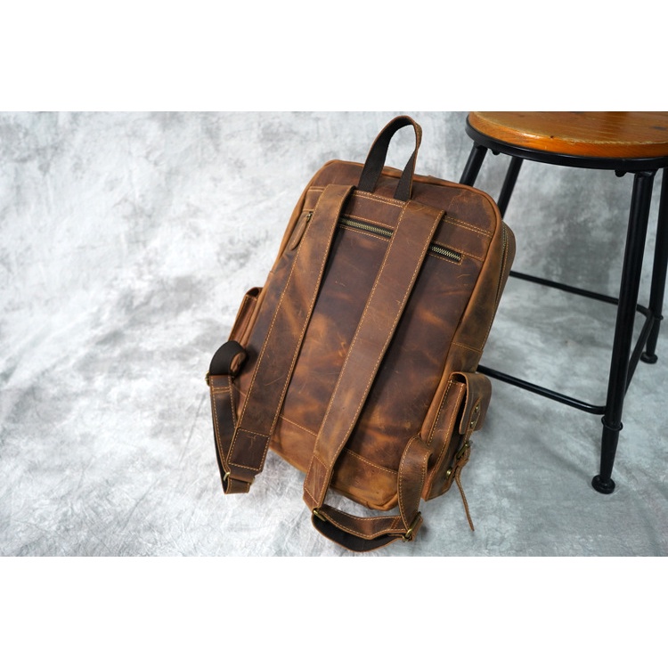 Cặp Balo Da Bò Thật 100% Bảo Hành Da 5 năm BL08 - DU MỤC STORE