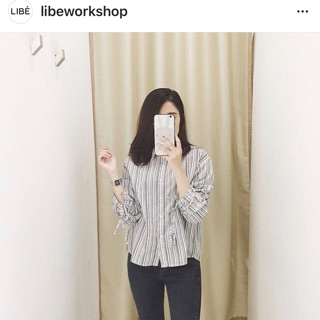 Áo sơ mi cột nơ tay áo