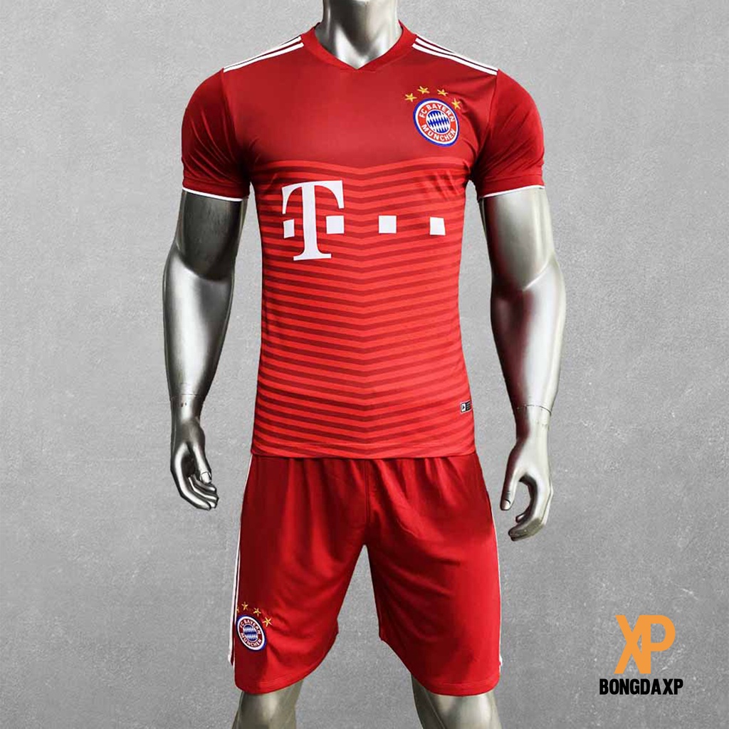 Quần áo bóng đá, đồ đá banh CLB Bayern Muniich Đỏ Mới Vải thun lạnh cao cấp