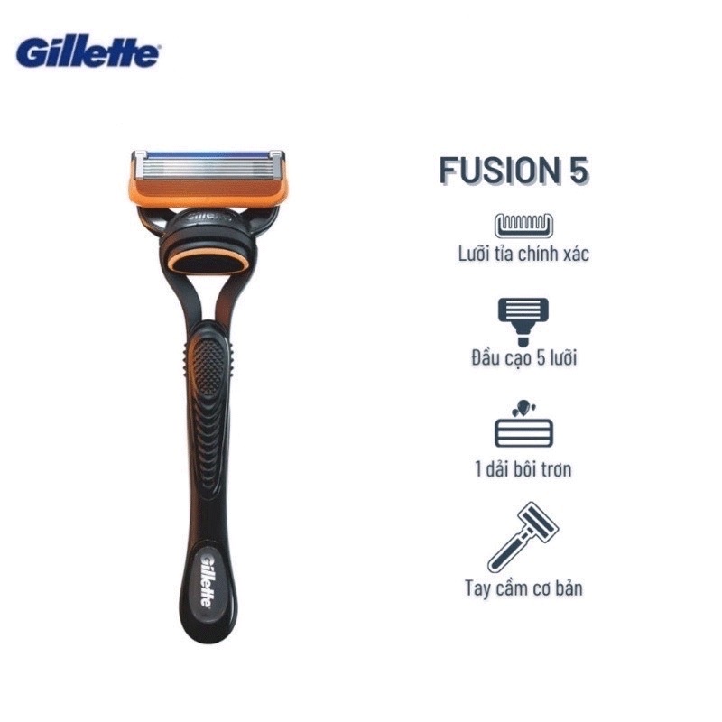 Dao cạo râu 5 lưỡi Gillette Fusion Proglide/Proshield/Power - Set Cán+2 lưỡi