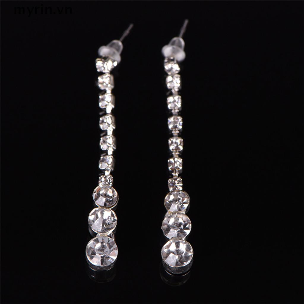 1 Set Vòng cổ Và Bông Tai Đính Đá Sang Trọng Cho Cô Dâu