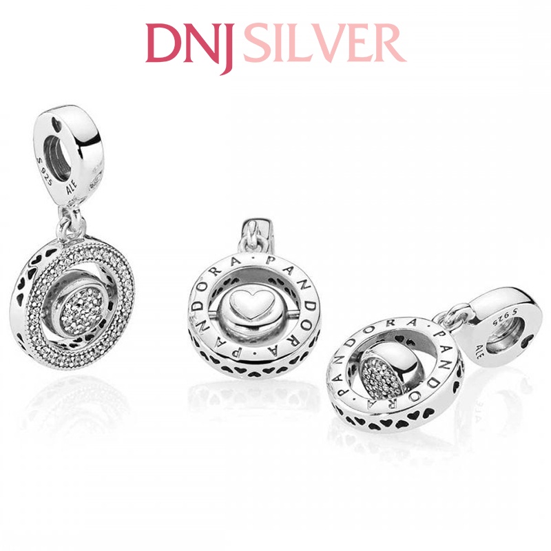 Charm bạc 925 cao cấp, hàng chuẩn bạc - Charm Spinning Logo &amp; Pavé thích hợp để mix vòng tay charm - DN316