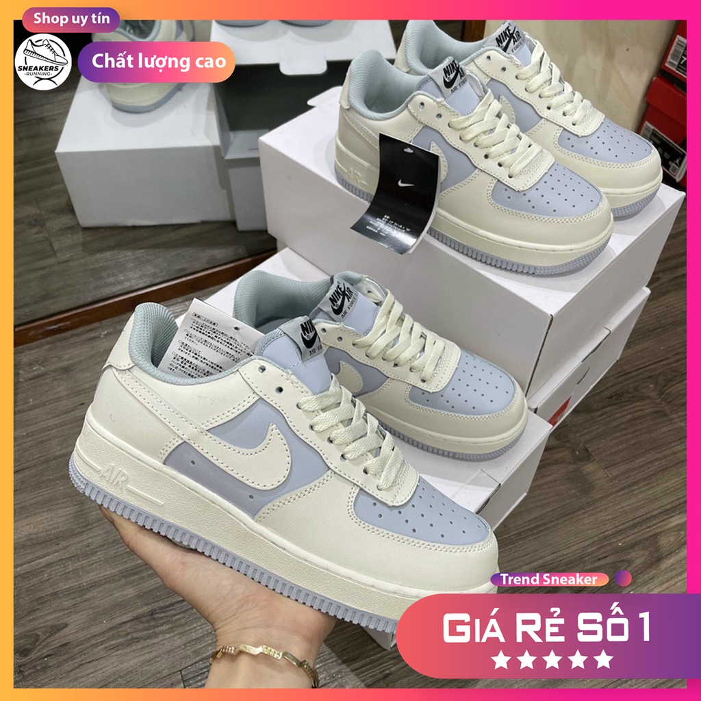 Giày_nike xanh kem nam nữ, giày af1 trắng xanh kem thời trang hàng đẹp cao cấp full box bill