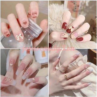 [Hàng mới về] Set 24 móng giả phối nơ dễ thương cho nữ