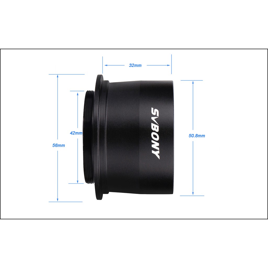 Bộ chuyển đổi SVBONY SV125 đen 2'' sang T2 chuyên dụng cho máy ảnh SLR