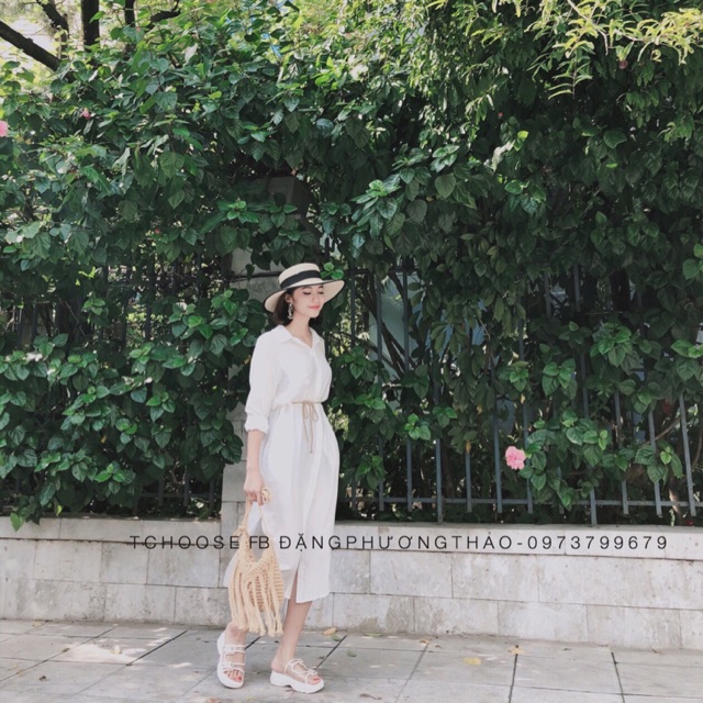 SƠ MI DÁNG DÀI BUỘC NƠ EO