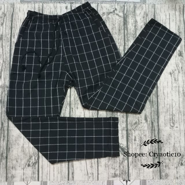 [Kèm video + hình thật] Quần caro đỏ đen Plaid Pant couple unisex