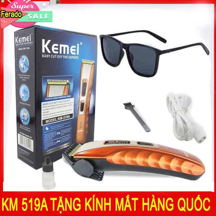 Tông đơ cắt tóc Kemei 519A Tặng kính mắt ,lấy dáy tai có đèn