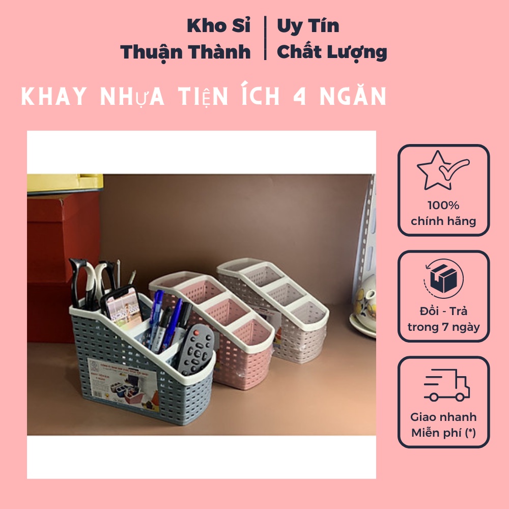 Khay nhựa tiện ích 4 ngăn , đa năng nhựa việt nhật hàng Việt Nam loại 1 (KHOSKHOSI)