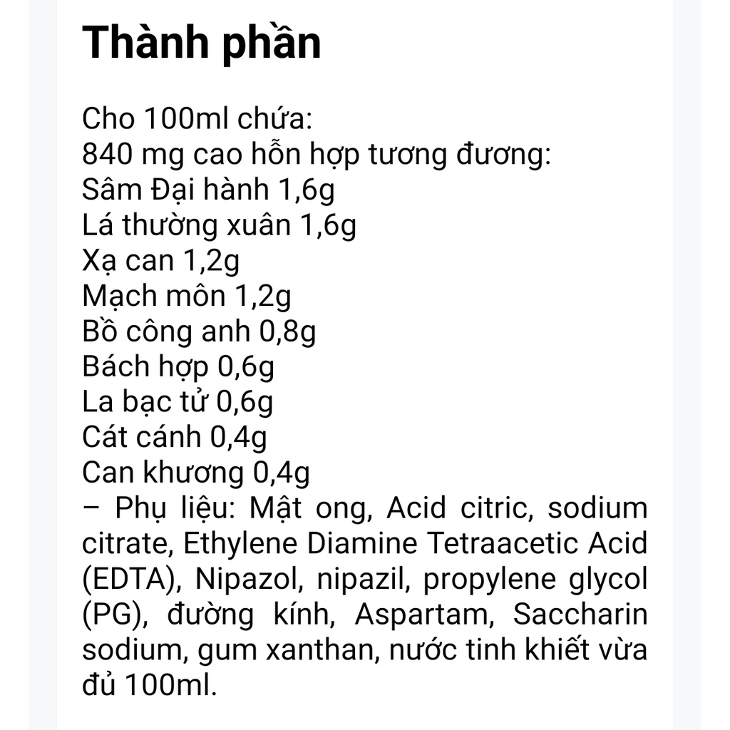 Siro Aviho - Giúp bổ phế, hỗ trợ điều trị các chứng ho khan, ho có đờm, sổ mũi, nghẹt mũi