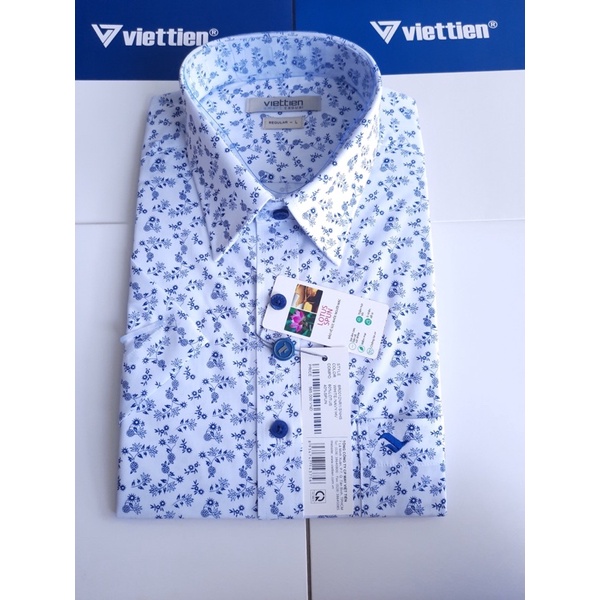 Áo vạt ngang ngắn tay việt tiến - bông hoa