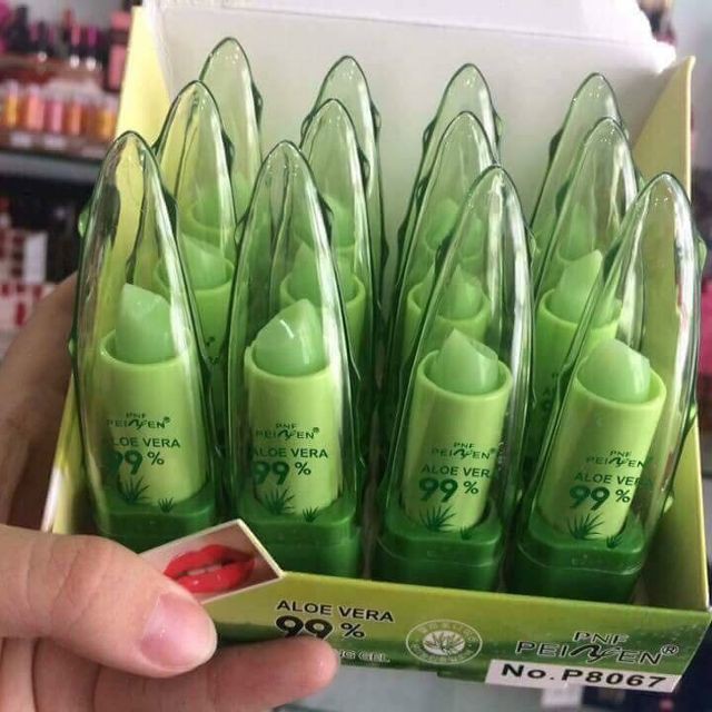 Son Dưỡng Môi Nha Đam Aloe Vera 99% Chính Hãng Môi Hồng Căng Mộng Chuẩn Hotgir - Son Gió Có Màu