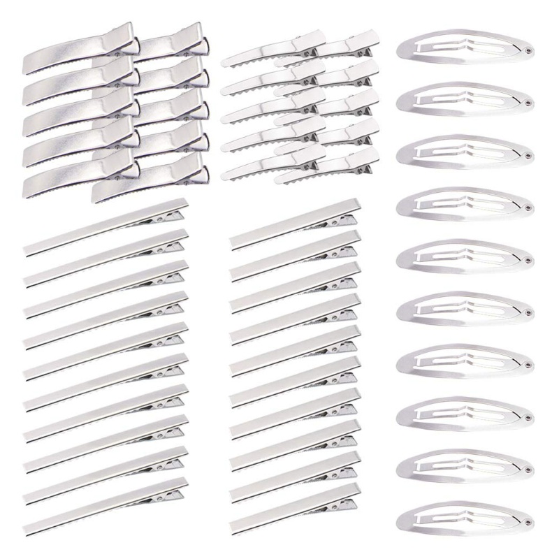 (Hàng Mới Về) Set 100 Kẹp Tóc Cá Sấu 5 Kiểu Bằng Kim Loại Dùng Làm Đồ Thủ Công Diy