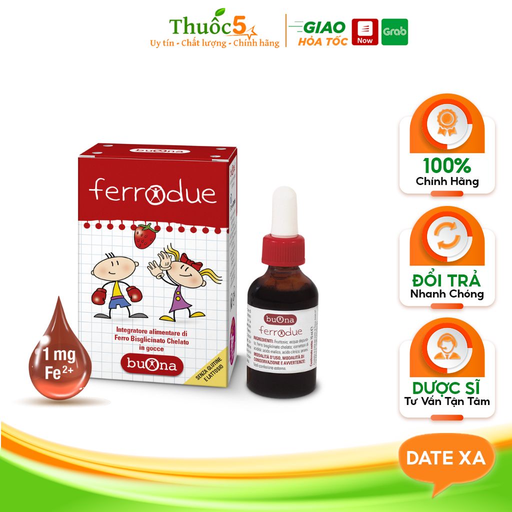 Siro Uống Bổ Sung Sắt Ferrodue Hỗ Trợ Ngừa Thiếu Máu, Tăng Cường Sức Khỏe Cho Bé Lọ 15ml